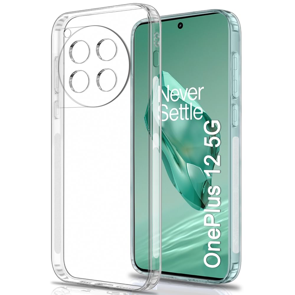 MEMELOKA Cover per OnePlus 12 5G, Bordo Silicone TPU + Trasparente MEMELOKA Cover per OnePlus 12 5G, Bordo Silicone TPU + Trasparente
