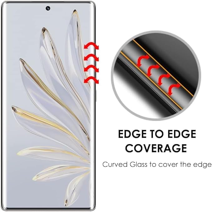 YOFO Curve Edge to Edge Full Screen Coverage Tempered Glass for " REALME 12 PRO PLUS  "- Full Glue Gorilla Glass (Black)