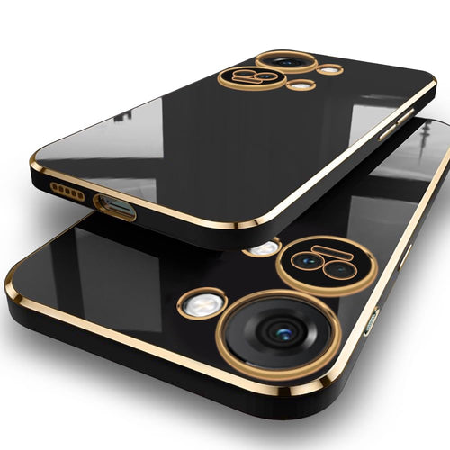YOFO TPU Luxurious Golden-Plated Raised Lips For Camera&Screen Protection|Shockproof Design|Stylish Back Cover Case For Oneplus Nord 3 5G (Black)