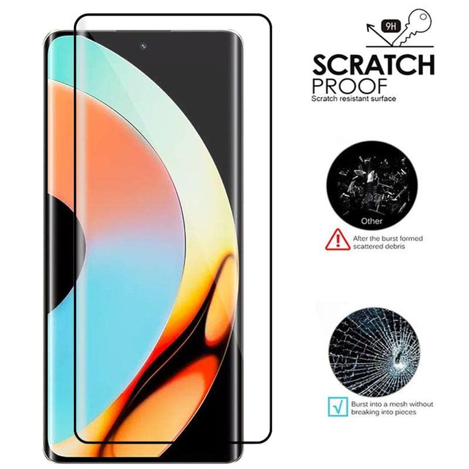 YOFO Curve Edge to Edge Full Screen Coverage Tempered Glass for " REALME 10 PRO PLUS "- Full Glue Gorilla Glass (Black)