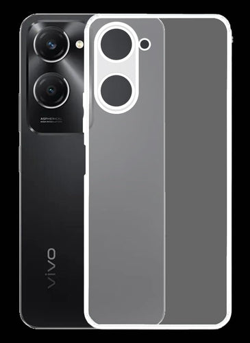 YOFO Back Cover for Vivo T3 Lite (5G) (Flexible|Silicone|Transparent|Full Camera Protection|Dust Plug)