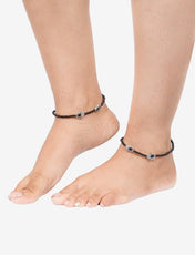 PD Enterprise Bead Alloy Anklet Black