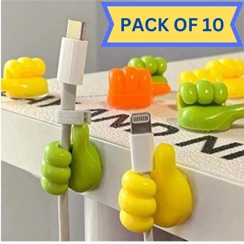 Thumb up Hooks Multipurpose Holder (Pack of 10)