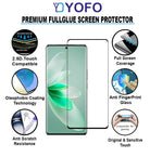 YOFO Premium HD+ Full Glue Tempered Glass For Vivo V40 / V40 Pro Full Glue Curved Glass 100% Fingerprint Working with self installation kit (NON UV GLASS)