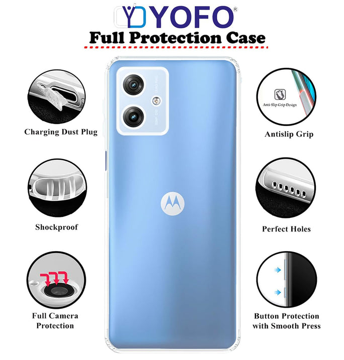 YOFO Back Cover for Motorola G54 (5G) (Flexible|Silicone|Transparent|Full Camera Protection)