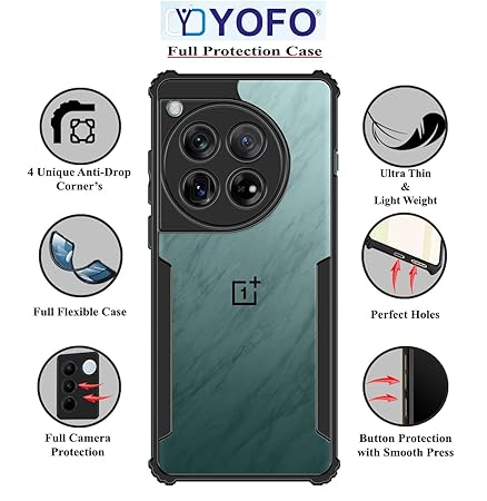 YOFO Shockproof Back Cover for OnePlus 12 (5G)