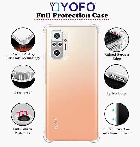 YOFO Transparent Back Cover for Mi Redmi Note 10