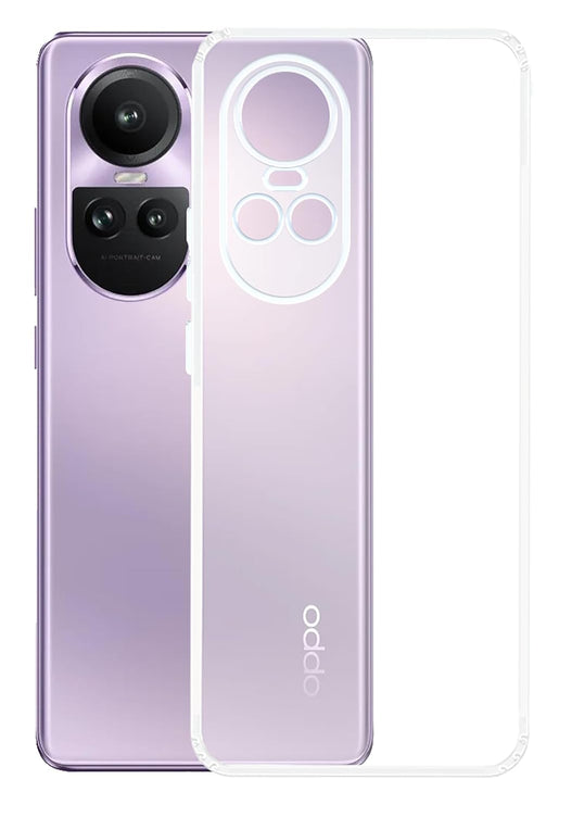 YOFO Back Cover for Oppo Reno 10/10 Pro (SlimFlexible|Silicone|Transparent|Camera Protection|DustPlug)