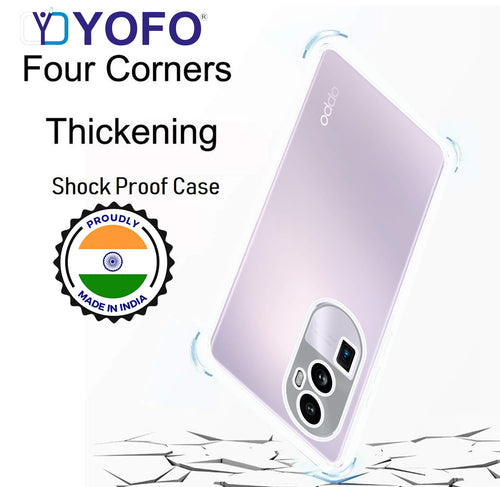 YOFO Back Cover for Oppo Reno 10 Pro Plus (5G)(Flexible|Silicone|Transparent|Full Camera Protection|Dust Plug)
