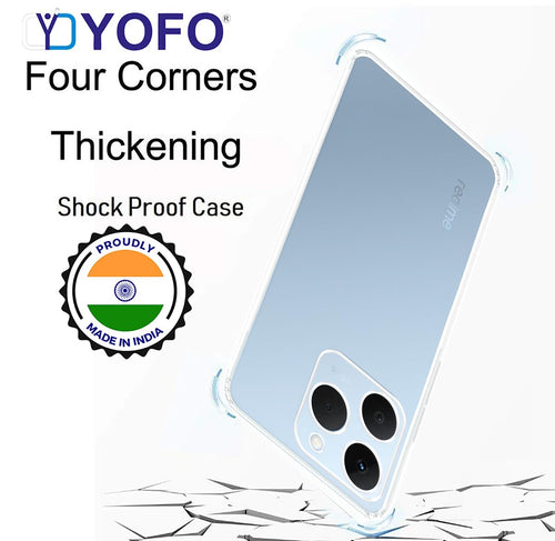 YOFO Silicon Back Cover Case for Realme 15T (5G) (Transparent) Camera Protection with Dust Plug