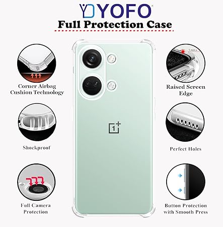 YOFO Transparent Back Cover for OnePlus Nord CE3 Lite (5G)