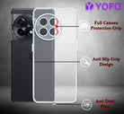 YOFO Back Cover for OnePlus 11 (Flexible|Silicone|Transparent|Full Camera Protection|Anti Dust Plug)