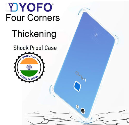 YOFO Back Cover for Vivo Y79 / Y75s / Y73 / V7 Plus (Flexible|Silicone|Transparent|Anti Dust Plug|Camera Protection)