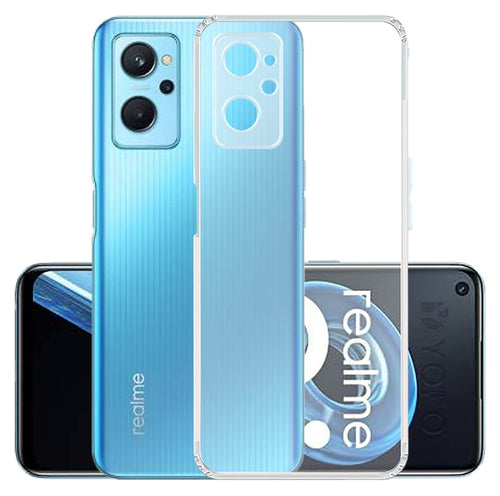 YOFO Back Cover for Realme 9i 4G (Flexible|Silicone|Transparent|Dust Plug|Camera Protection)