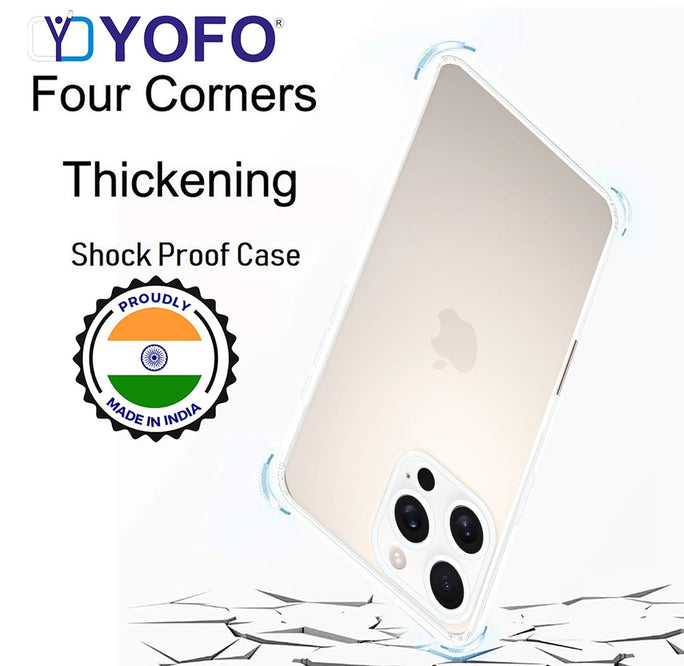 YOFO Silicone Transparent Back Cover foriPhone 16 Pro Max (6.9) inch (Flexible|Silicone|Transparent|Dust Plug|Camera Protection)