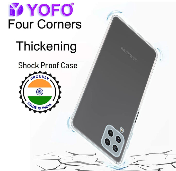 YOFO Silicon Transparent Back Cover for Samsung F62 Shockproof Bumper Corner with Ultimate Protection