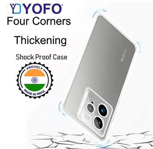YOFO Silicon Back Cover Case for Realme GT7 Pro (5G) (Transparent) Camera Protection with Dust Plug