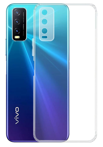 YOFO Silicon Transparent Back Cover for Vivo Y20 / Vivo Y20A / Vivo Y20i / Vivo Y20G / Vivo Y12s Shockproof Bumper Corner with Ultimate Protection