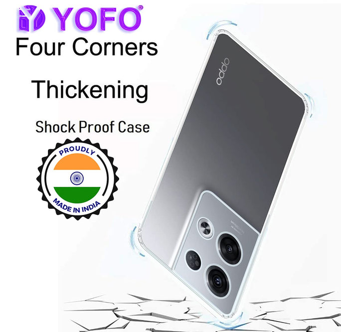 YOFO Back Cover for Oppo Reno 8 Pro (5G) (Silicone|Transparent|Camera Protection)
