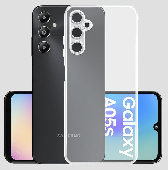 YOFO Back Cover for Samsung Galaxy A05s (Flexible|Silicone|Transparent|Dust Plug|Camera Protection)