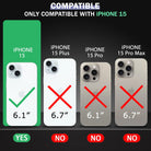 YOFO MagPro Back Cover Case for iPhone 15 Shockproof Slim Thin Non-Yellowing Scratch Resistant Military-Grade Protection Compatible with MagSafe - Transparent