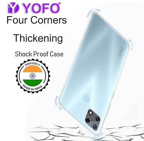 YOFO Back Cover for Realme Narzo 20 (Silicone|Transparent|Camera Protection)