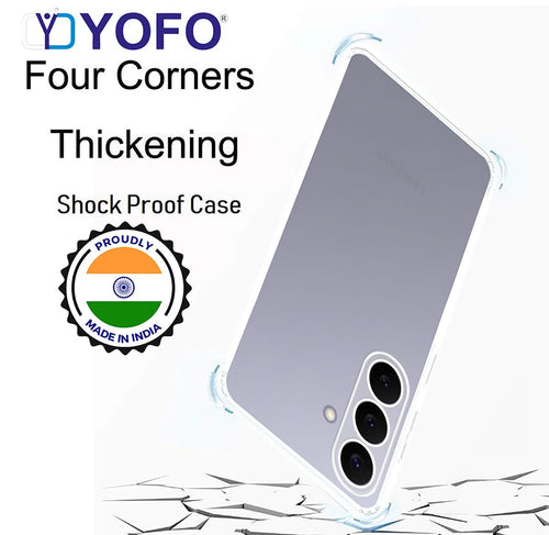 YOFO Silicon Back Cover Case for Samsung Galaxy S26 (Transparent) Camera Protection with Dust Plug