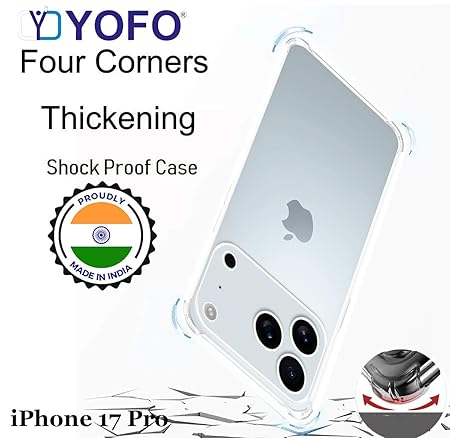 YOFO Transparent Back Cover for iPhone 17 Pro