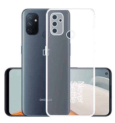 YOFO Back Cover for OnePlus Nord N100 (Flexible|Silicone|Transparent|Full Camera Protection|Dust Plug)