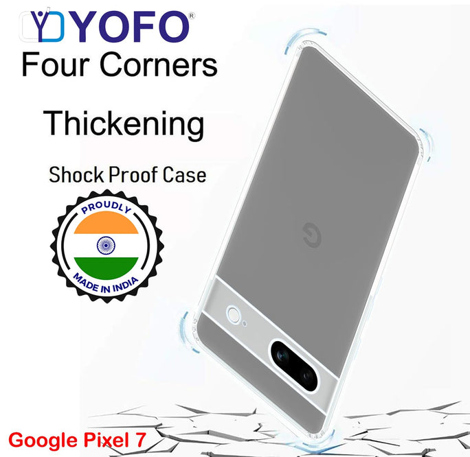 YOFO Back Cover for Google Pixel 7 (SlimFlexible|Silicone|Transparent|Camera Protection|DustPlug)