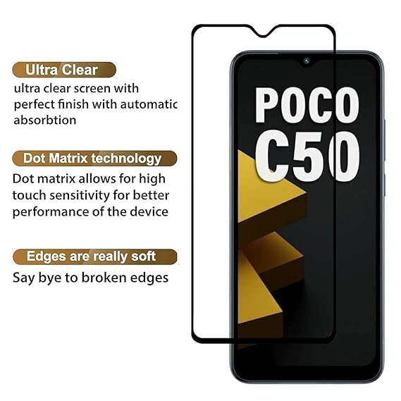 Edge to Edge Tempered Glass for Poco C50, C51