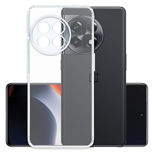 YOFO Back Cover for OnePlus 11R (5G) / OnePlus ACE 2 (Flexible|Silicone|Transparent|Full Camera Protection|Anti Dust Plug)