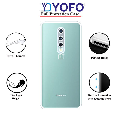 YOFO Back Cover for OnePlus 8 (2.0 MM|SlimFlexible|Silicone|Transparent|Camera Protection)