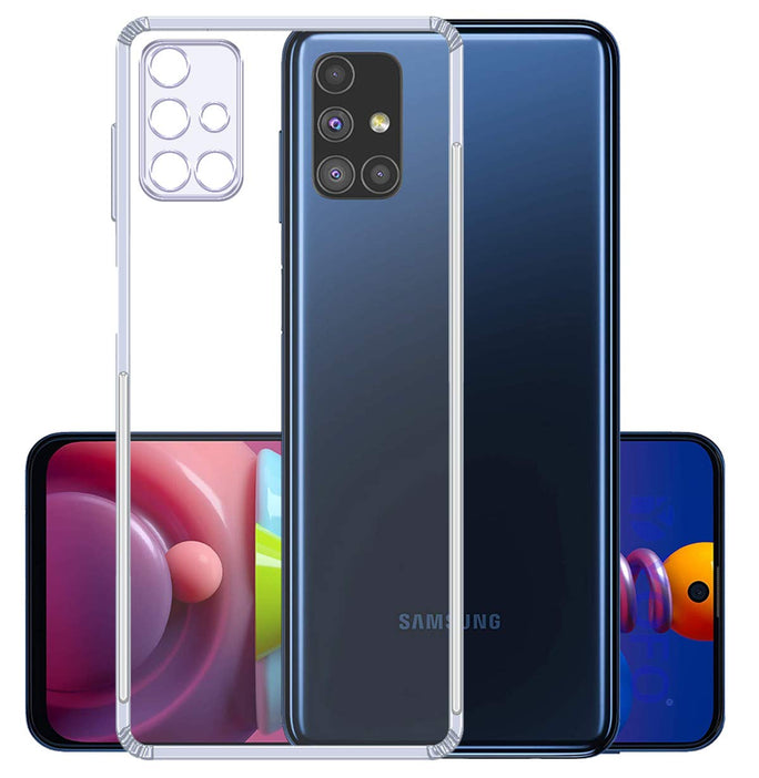 YOFO Silicon Back Cover Case for Samsung M31s (Transparent) with Bumper Corner