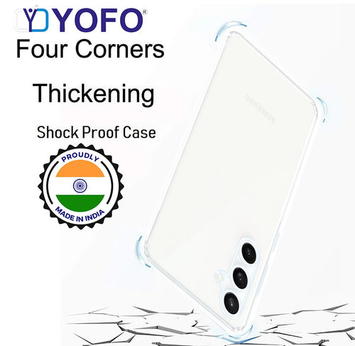 YOFO Back Cover for Samsung S23 FE (5G) (Flexible|Silicone|Transparent|Anti Dust Plug|Camera Protection)