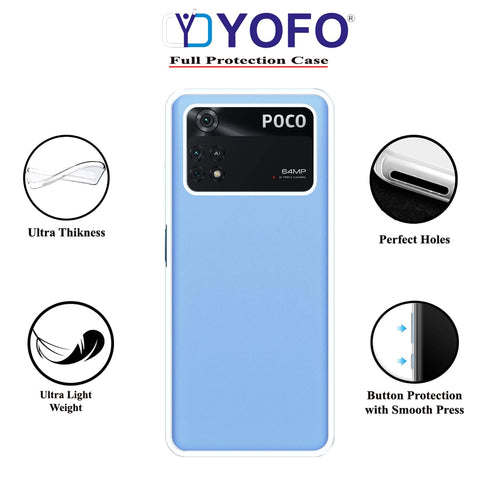 YOFO Back Cover for Poco M4 Pro (SlimFlexible|Silicone|Transparent|Camera Protection)