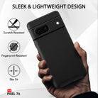 YOFO Sleek Back Cover Case for Google Pixel 7A | Slim Fit Protective Design | Ultra Matte Finish | Camera Protection Bump | Soft Silicon Back Cover Case for Google Pixel 7A (Matte Black)