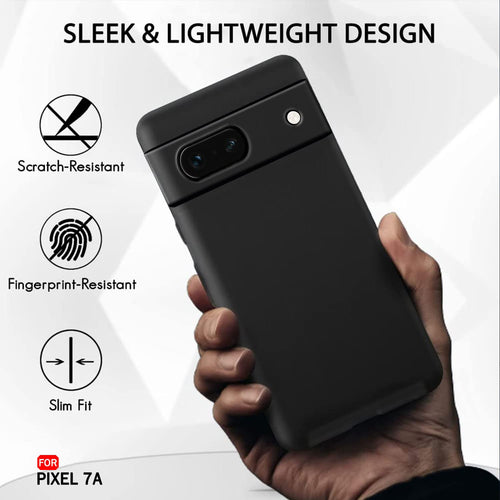 YOFO Sleek Back Cover Case for Google Pixel 7A | Slim Fit Protective Design | Ultra Matte Finish | Camera Protection Bump | Soft Silicon Back Cover Case for Google Pixel 7A (Matte Black)