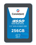 Consistent SSD 256GB 2.5 Inch SATA Internal SSD - Read: 550MB/s & Write: 500MB/s