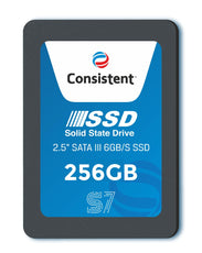 Consistent SSD 256GB 2.5 Inch SATA Internal SSD - Read: 550MB/s & Write: 500MB/s