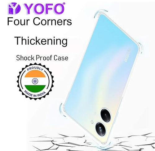YOFO Back Cover for Realme 10 (5G) (Silicone|Transparent|Camera Protection)