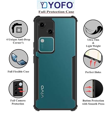 YOFO Shockproof Back Cover for Vivo V30 (5G) / S18