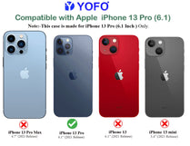 YOFO Electroplated Logo View Back Cover Case for Apple iPhone 13 Pro [6.1] (Transparent|Chrome|TPU+Poly Carbonate)