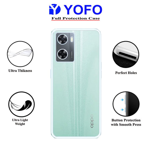 YOFO Back Cover for Oppo A57 (5G) 2022 (Flexible|Shockproof|Silicone|Transparent|Camera Protection)
