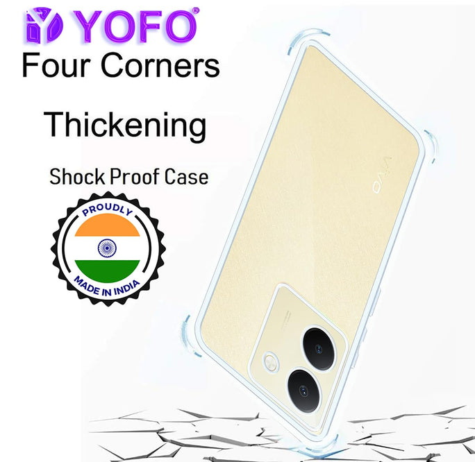 YOFO Back Cover for Vivo Y36 / Y78 (5G) 2.0 MM (Flexible|Silicone|Transparent|Full Camera Protection)