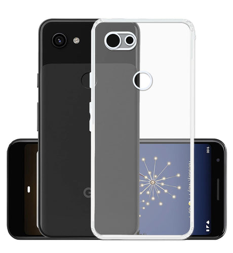 YOFO Back Cover for Google Pixel 3A (Flexible|Silicone|Transparent|Full Camera Protection|Dust Plug)