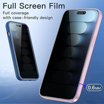 Oneminute Edge of Edge Privacy Tempered Glass for IPHONE 15 PLUS