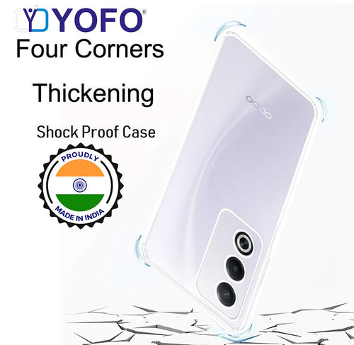 YOFO Back Cover for Oppo A3 Pro (5G) (Flexible|Silicone|Transparent|Full Camera Protection|Dust Plug)