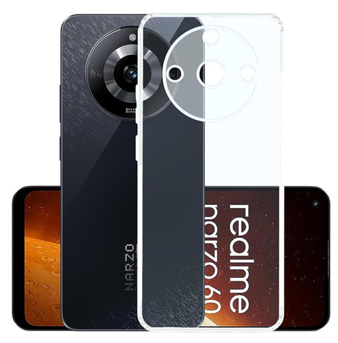 YOFO Back Cover for Realme 11 (5G)/Narzo 60 (5G) (SlimFlexible|Silicone|Transparent|Camera Protection|DustPlug)
