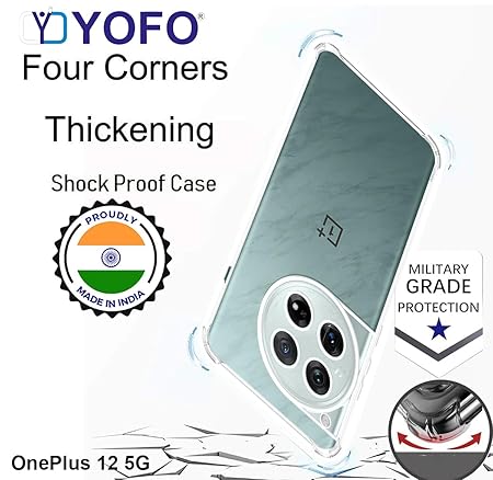 YOFO Transparent Back Cover for OnePlus 12 (5G)
